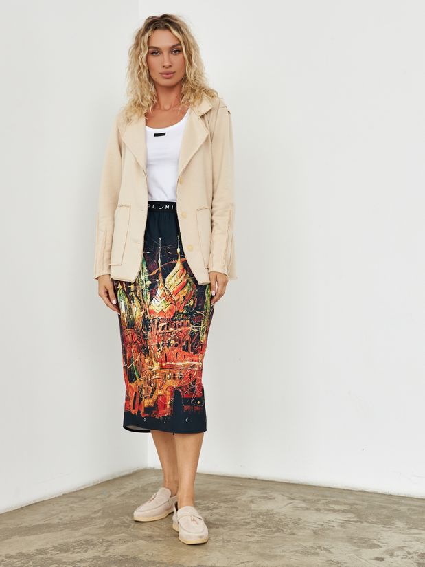 Юбка миди с принтом "МОСКВА"