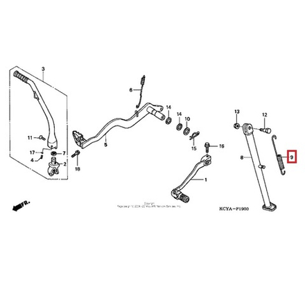 пружина боковой подножки Honda XR250R CRF230L XR400R 50535-KAE-730