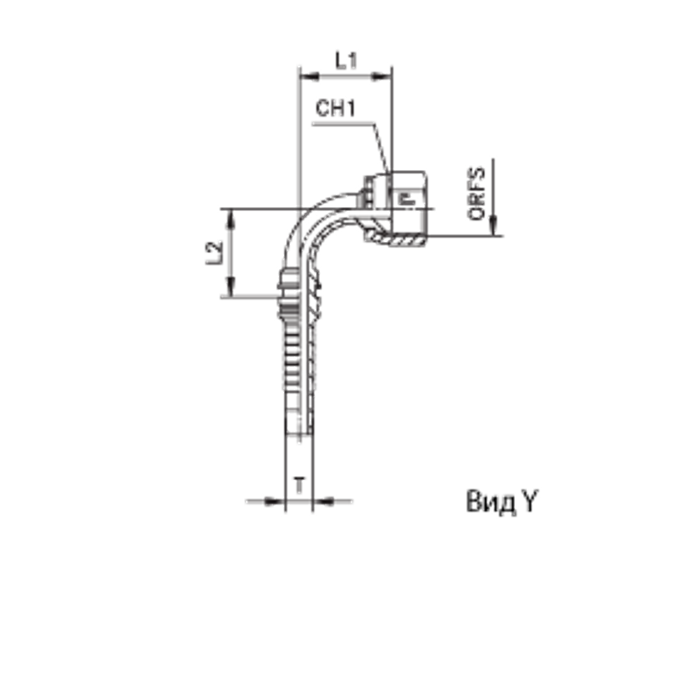 Фитинг DN 25 ORFS (Г) 1.7/16 (90) Interlock