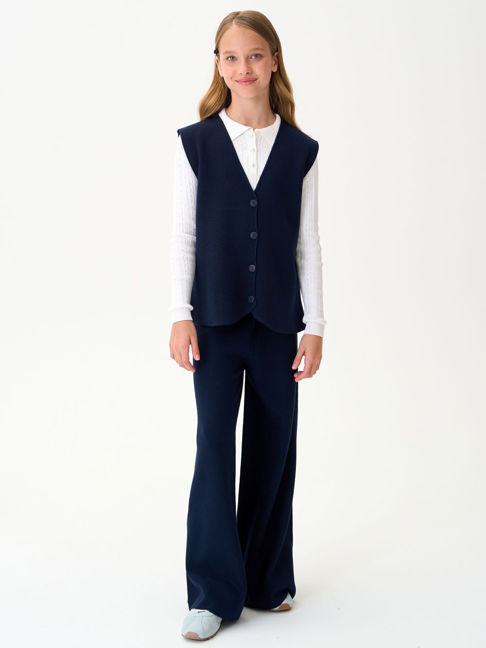 Жилет для девочки в школу AT697 синий
