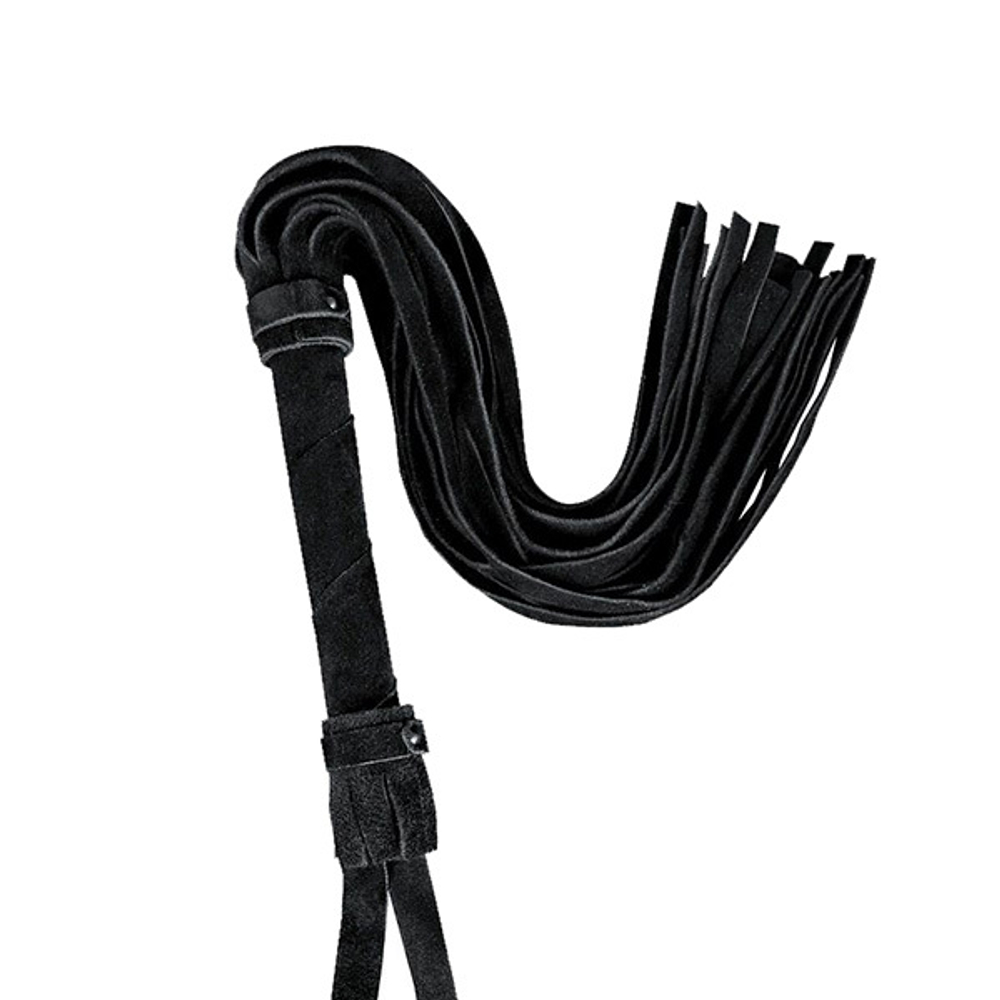 Черная кожаная плеть-флоггер 55см Bior Toys Notabu Real Leather NTB-80700