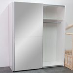 Шкаф купе для одежды с зеркалом белый Муро с раздвижной системой Hettich TopLine L