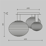 Люстра потолочная Maytoni Reels MOD268CL-03G