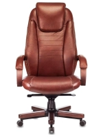 Кресло руководителя Бюрократ T-9923WALNUT светло-коричневый Leather Eichel, кожа, крестовина металл/дерево