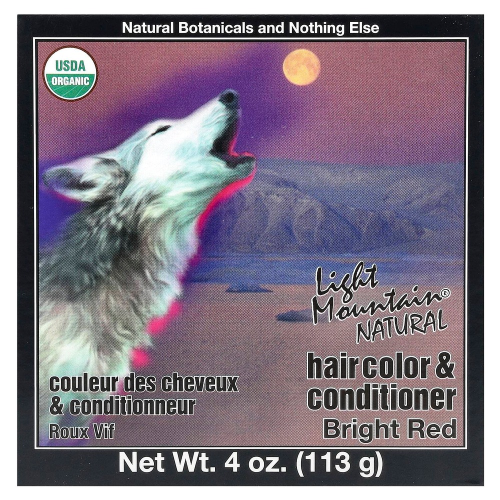 Light Mountain, Натуральная краска и кондиционер для волос, ярко-рыжий, 4 унции (113 г)