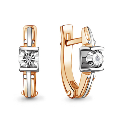 942712к Серьги из Золота с бриллиантами из коллекции "Shine Line"