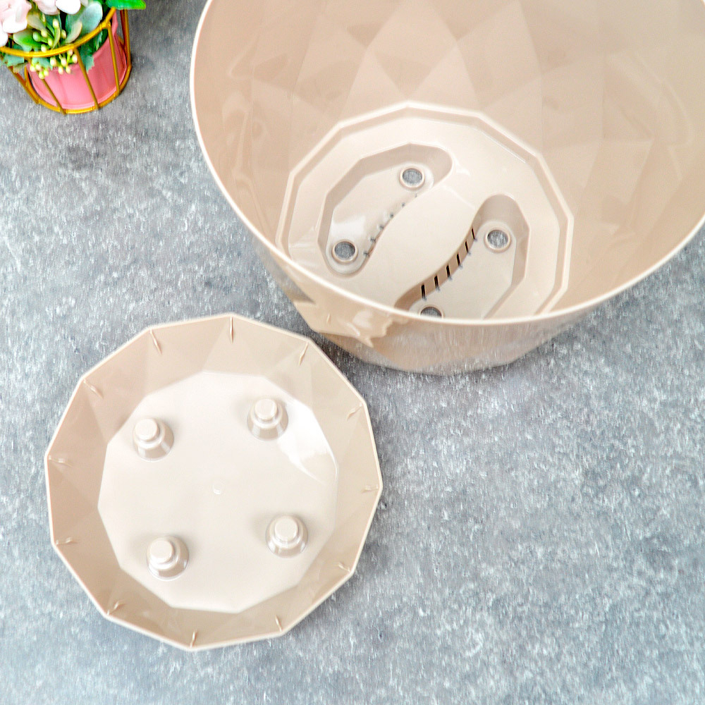 Горшок цветочный Laurel 9,3л d277мм с поддоном (бежевый)