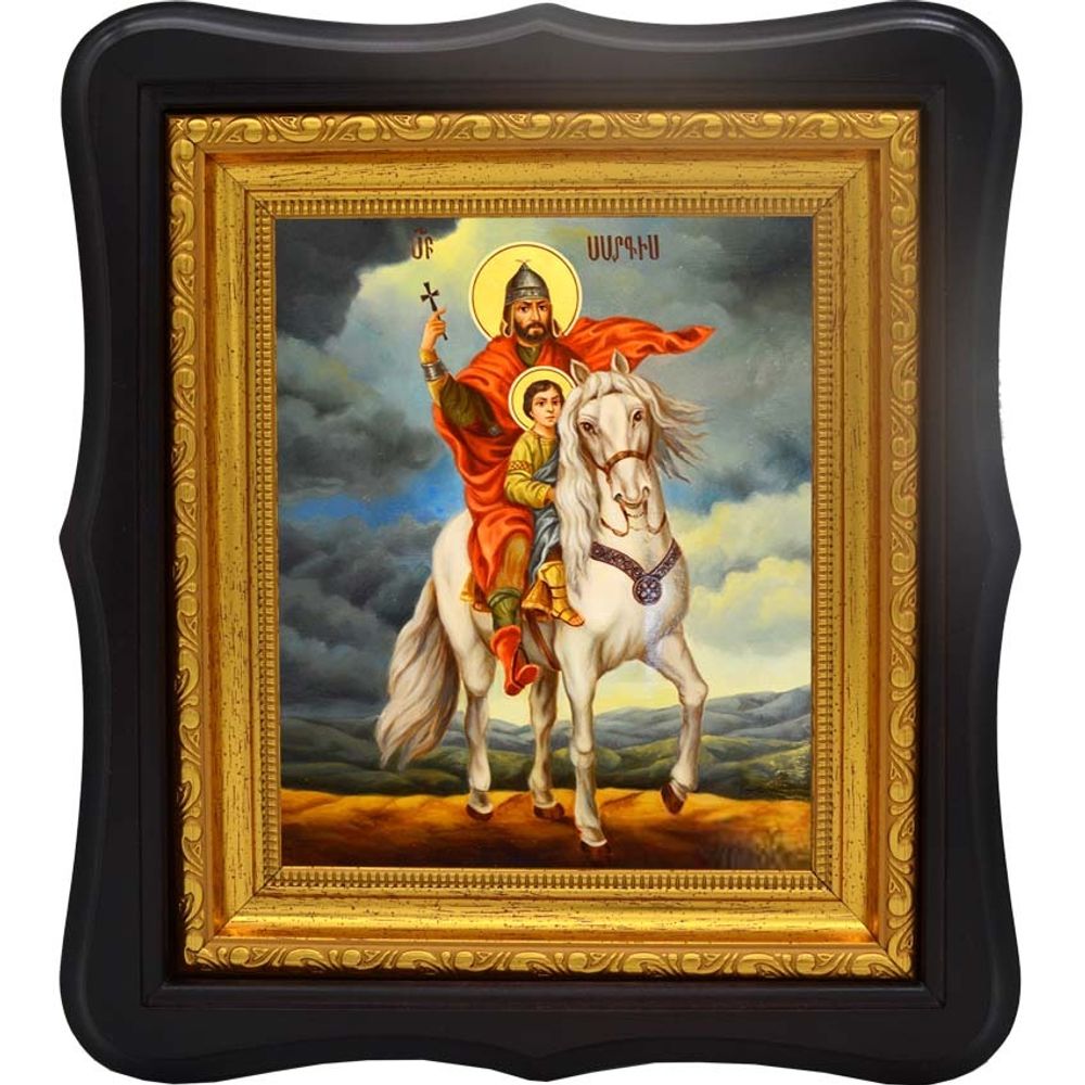 Святой Саркис. Икона на холсте.