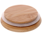 Чайник заварочный стеклянный 1л «Хай-Тек» с бамбуковой крышкой