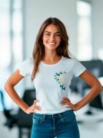 Футболка больших размеров с принтом бабочки