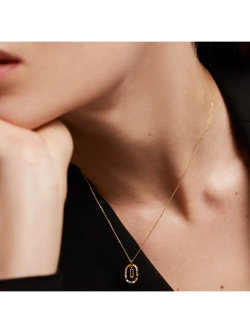 Колье Буква U серебро 925 пробы покрытое золотом