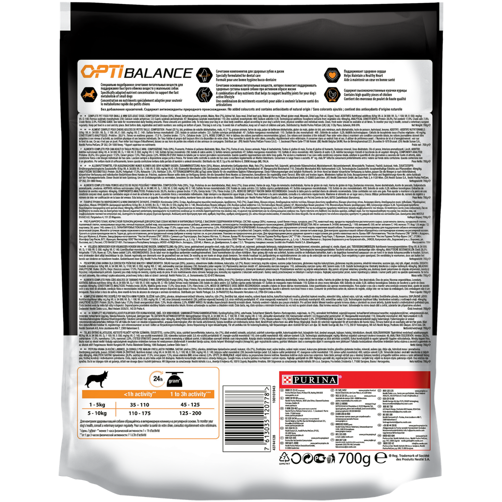 Сухой корм Pro Plan Mini Adult для взрослых собак мелких пород, с высоким содержанием курицы 700 г