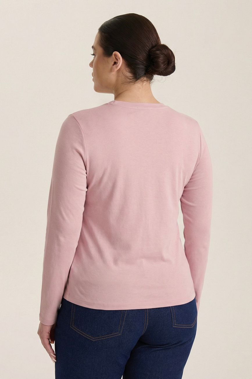 Лонгслив из вискозы, пудровый
