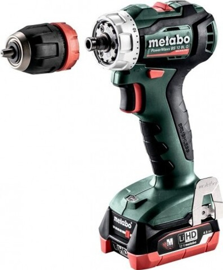 Аккумуляторная дрель-шуруповерт METABO PowerMaxx BS 12 BL Quick 2х4.0 Ач LiHD, бесщеточная 601039800