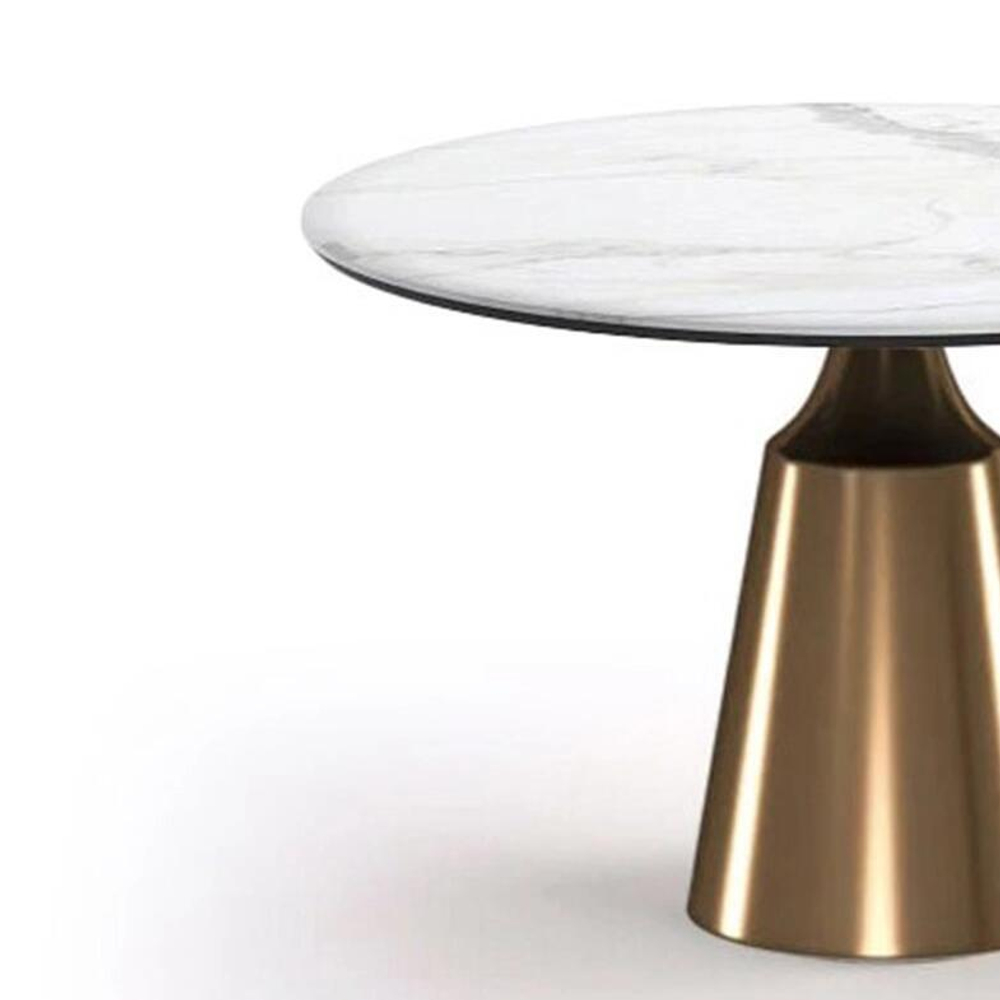 Стол круглый Lucas 100, керамика матовая, белая