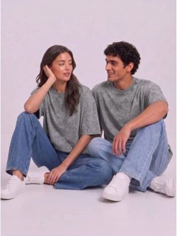 Футболка серый меланж  oversize