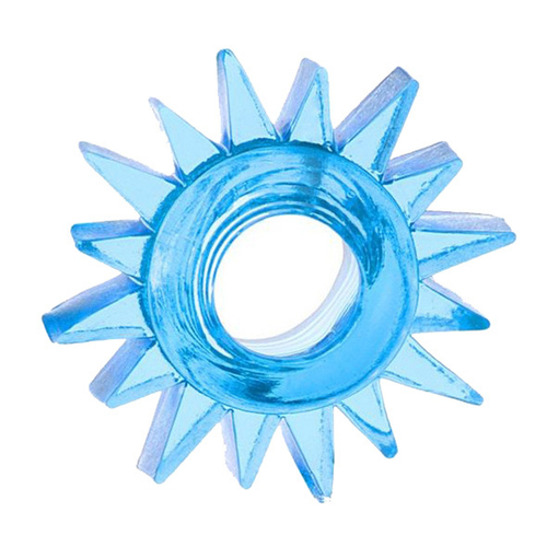 Синее гелевое эрекционное кольцо-солнце 1,5см ToyFa Basic 818004-6