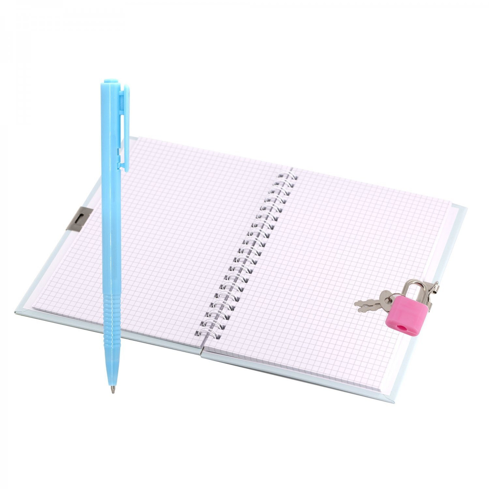 Блокнот в футляре, 19 см * 12,5 см, гребень, Alingar, ламин, конгрев, эффект 3D, ручка, замочек, клетка, 45 л., "Модница", сиреневый