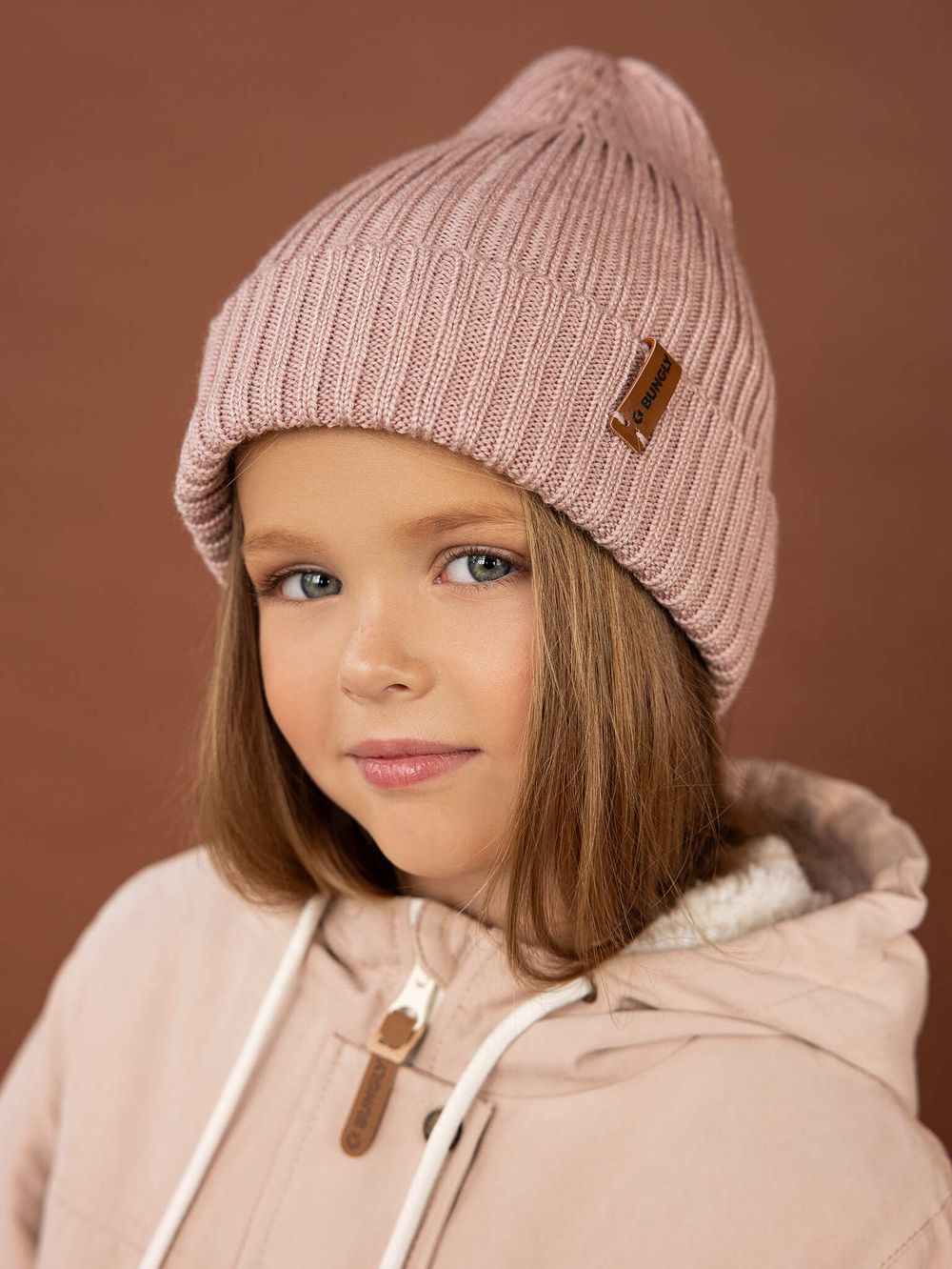Шапка свечка из смесовой шерсти однослойная "Пудра"