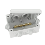 Коробка уравнивания потенциалов, 10 зажимов, 6 вводов  д.25мм, 120х80х50мм, IP55