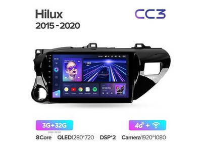 Магнитола Teyes CC3 3-32 Hilux Pick Up AN120 2015 — 2020 10.2"