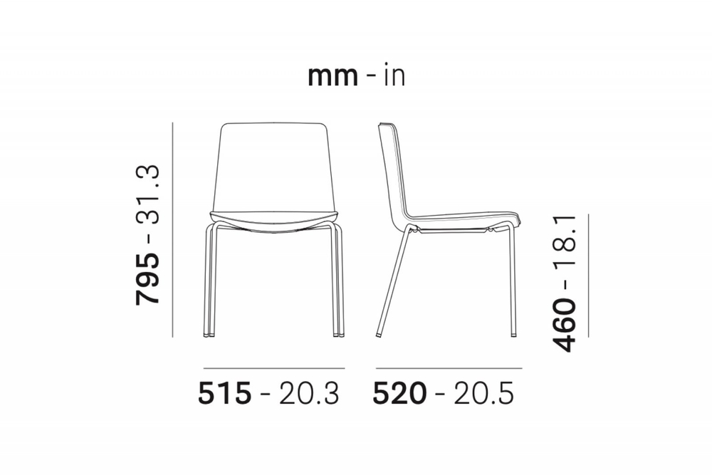 Стул с мягким сиденьем Pedrali Noa, белый, желтый