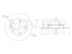 Диск тормозной задний UNIO BRD-20310