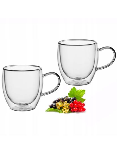 Набор стеклянных чашек 2 шт. 250 мл. Kamille KM 9010 с двойными стенками