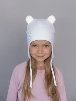 Шапка весенняя/осенняя вязаная ЛОРА (Молоко)