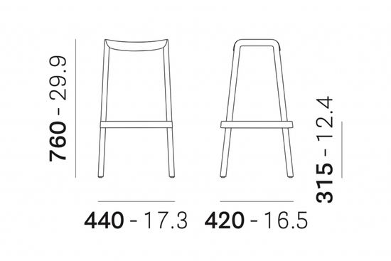 Табурет пластиковый барный Dome Италия