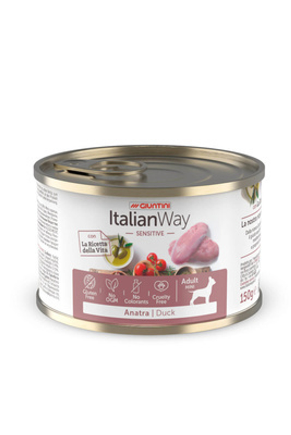 Italian Way Консервы Консервы для собак с чувствительным пищеварением с уткой,томатами и картофелем (ITALIAN WAY WET SENSITIVE DUCK) 0,15 кг