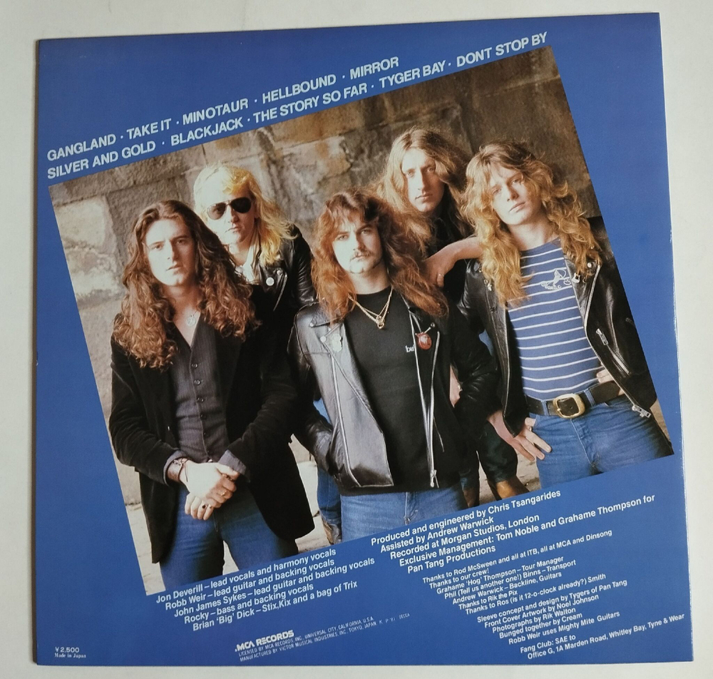 Винтажная виниловая пластинка LP Tygers Of Pan Tang Spellbound (Japan 1981) (No Obi)