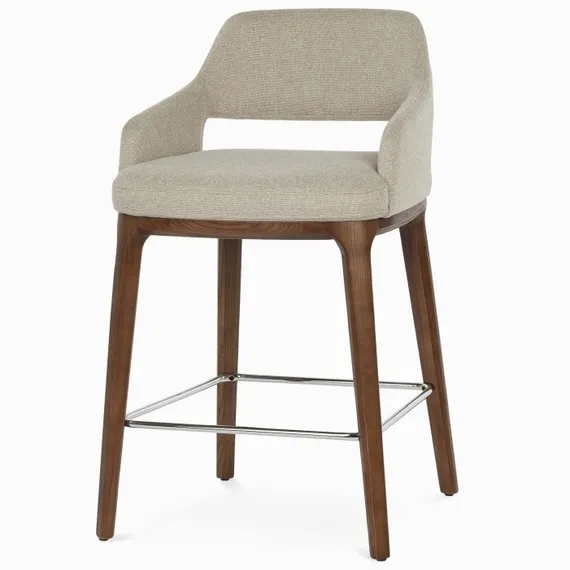 Полубарный стул Lord 65 см, бежевая обивка, ножки орех
