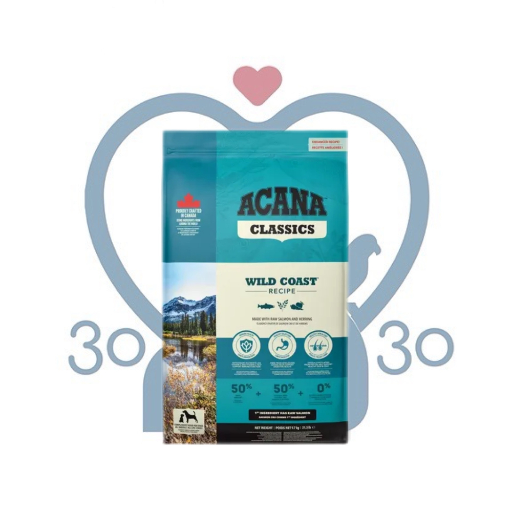 ACANA DOG WILD COAST 14,5 кг /рыба/ низкозерновой корм для собак 14,5 кг /classics/