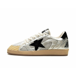 Женские Golden Goose Ball Star LAB in Silver Leather with Black Suede Star and Heel Tab