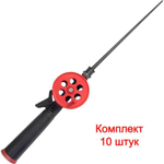 Удочка для зимней рыбалки Три Кита Tehno, катушка d-55mm, 10 штук (удочка зимняя)