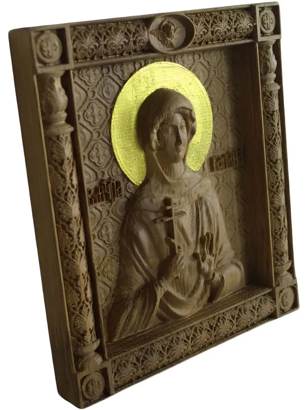 Освященная Икона Галина Святая Мученица резная из дуба