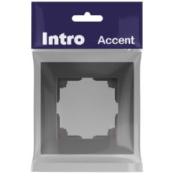 Рамка для розеток и выключателей Intro Accent 6-501-07 на 1 пост, СУ, графит | Intro