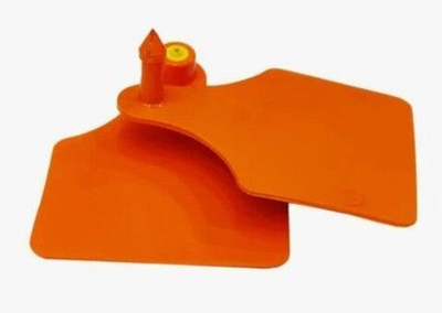 Бирка ушная двойная под щипцы с белой иглой, 61х80 мм, 100 шт