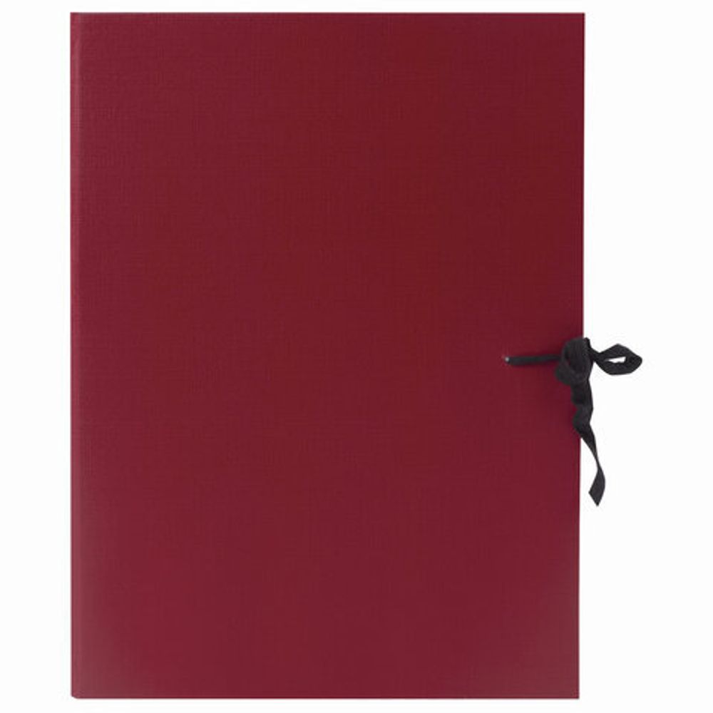 Короб архивный А4 (240х330 мм), 35 мм, 2 завязки, бумвинил, до 300 листов, бордовый, BRAUBERG, 122037