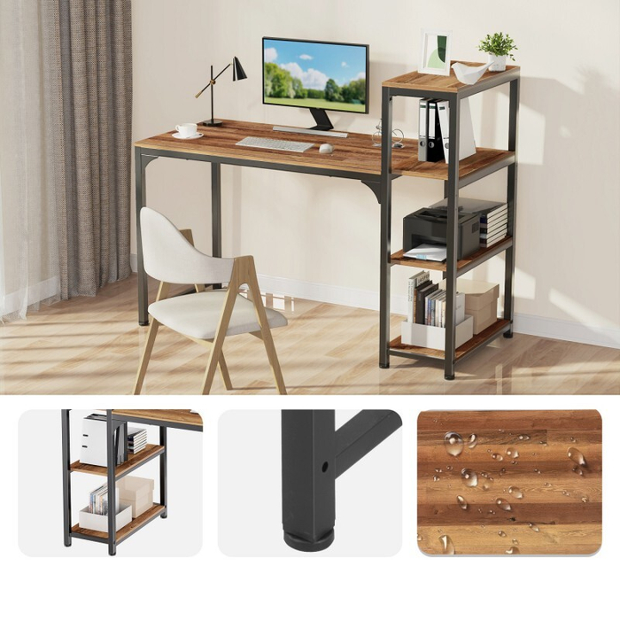 Стол письменный (для компьютера) со стеллажом EUREKA ZX-SH140A-RW с шириной 140 см, Reclaimed Wood (ZX-SH140A-RW)