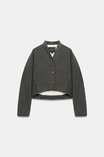ZARA КОРОТКАЯ КУРТКА — ZW COLLECTION, АНТРАЦИТОВО-СЕРЫЙ