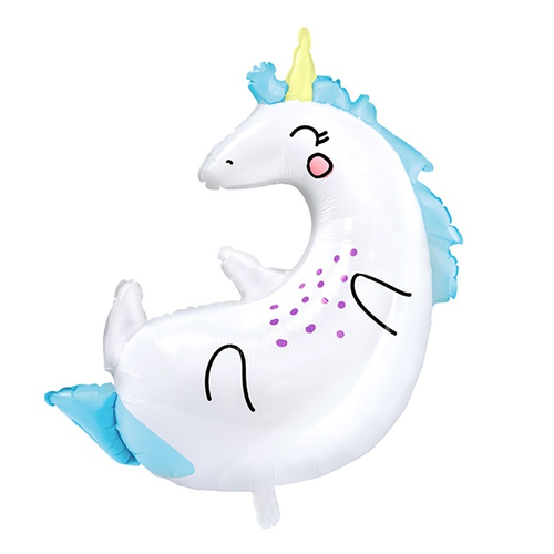 Шар фольга фигура Спящий Единорог 75см