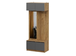 Авиньон вешалка с зеркалом / Дуб золотой/Графит