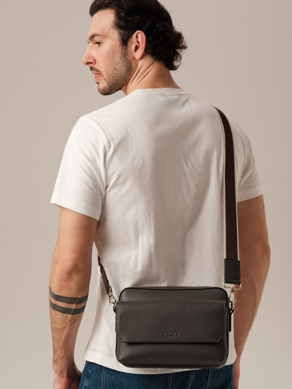 Мужская кожаная сумка Bora DBR 7113 темный лес