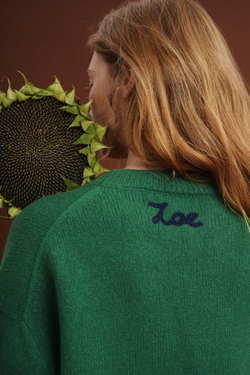 Пуловер Zoe из кашемира с мериносом зеленого цвета ПРЕДЗАКАЗ