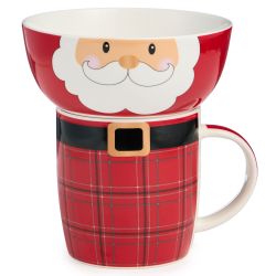 НАБОР ПОСУДЫ LEFARD "САНТА" 2 ПР. (КРУЖКА 355 МЛ, САЛАТНИК 12,5 СМ)