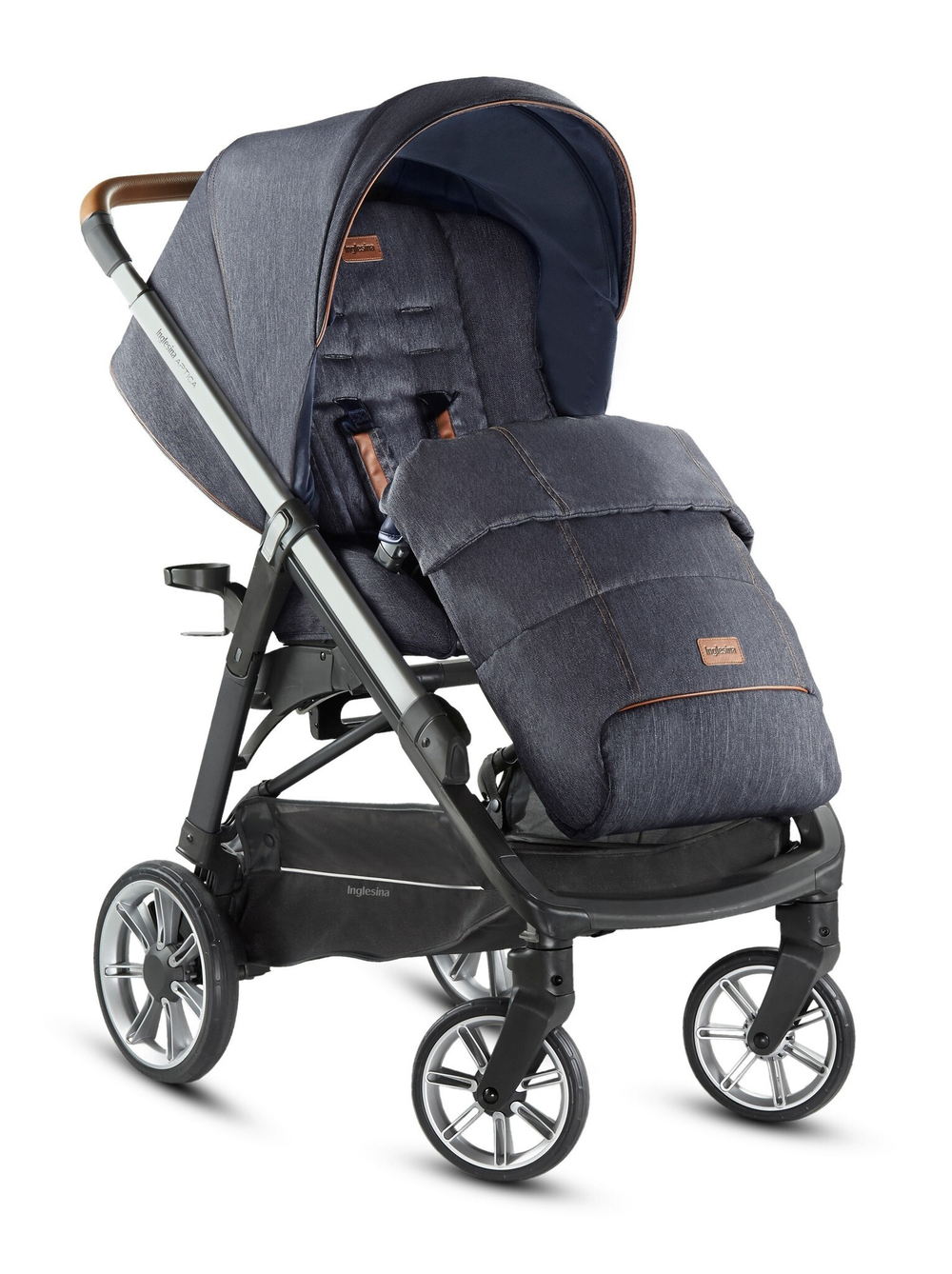 Коляска Inglesina Aptica System Duo 2 в 1 Indigo Denim на шасси Graphite Cuoio, джинсовый