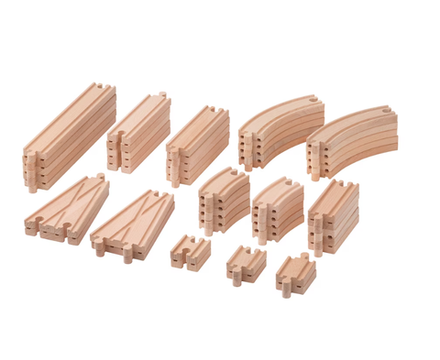 ЛИЛЛАБО LILLABO Рельсы деревянные, набор 50 шт