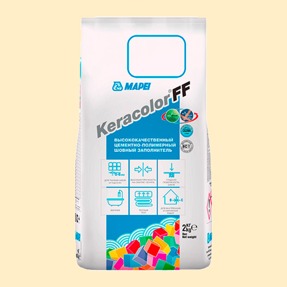Затирка швов цементная Mapei Keracolor FF №131 Ваниль 2кг